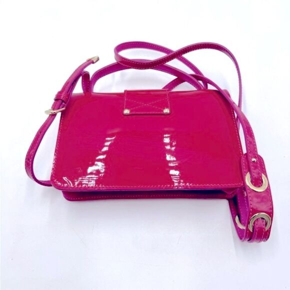 Auth Jimmy Choo Pink Patent Leather Suede 2way Rebel Crossbody Bag Preloved - Picture 9 of 14